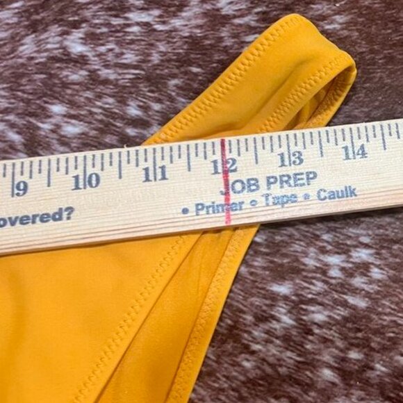 Forever 21 High Cut Cheeky Bikini Bottom Mustard Yellow L - Picture 2 of 10
